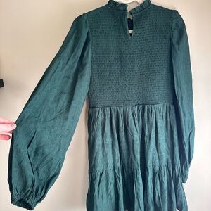 Altar'd State Women’s Medium Forest Green Dress long sleeves